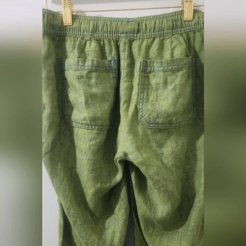 Lilly Pulitzer Green Linen Pants, Size XXS.‎